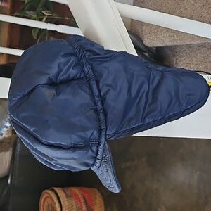 Vintage FURST of Switzerland Blue Nylon Puffy Ear Flap Winter Hat Medium